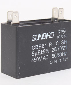 Kondensator für Lüftermotor / Lüfterkondensator SUNBRD CBB61 5µF 450V